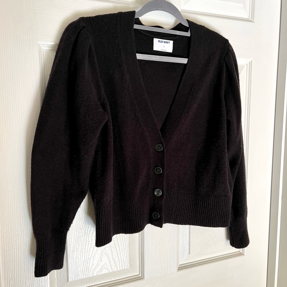 Black Puff Sleeve cardigan